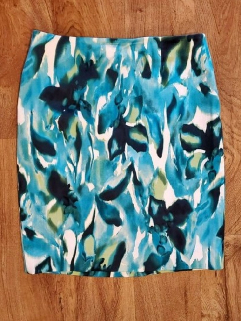 Evan-Picone Stretch Skirt Green n Teal